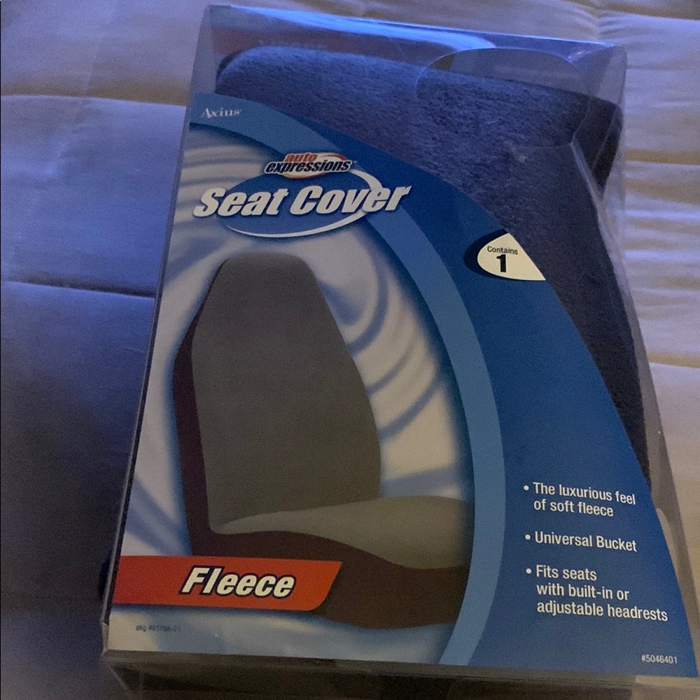 Expressions Blue Fleece Seat Cover 1 seat cover